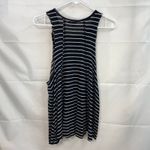 BP Nordstrom women's black white striped scoop neck cutoff linen blend tank top Photo 5