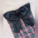 Kimchi Blue  pink and green plaid Emmery Bow Strapless Mini Dress Photo 1