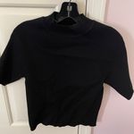 AQUA  Black Tight Open Back Top Photo 0