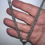 MCM Vintage  Double Chain Silver Tone Tassel Necklace Photo 3