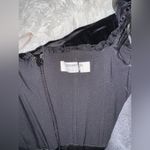 House Of CB NWOT  Sayana BLACK velvet long sleeves bow mini dresss S Photo 4