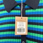 Boden Mini Collared Ribbed Knit Dress in Navy and Bright Green Size 14R New Blue Photo 8