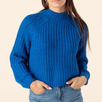 Noisy May  Vibrant Blue Crew Neck Sweater Photo 0