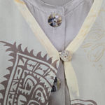 1990s Vintage Tere Tereba 100% Silk Blouse Pants Set Lounge Evening Size Medium Tan Photo 5