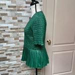 ZARA  women vegan leather smoked blouse pleated peplum design size M Photo 4