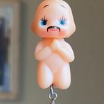 Handmade Japanese kewpie doll funky kawaii y2k grunge style stainless steel ball chain necklace👼🌟 Photo 1