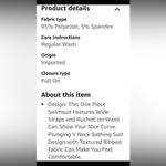 Cupshe  Ginger Ribbed & Ruched One-Piece Orange swimsuit size Medium Photo 5