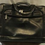 U.S. Luggage‎ NY Vtg Leather Expandable Briefcase Black Laptop Portfolio Bag Photo 0