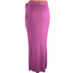 Free People  Purple Pink High Waisted Ribbed Knit Straight Wrap Maxi Skirt Size L Photo 2