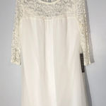 Luxology ‎ Ivory Lace Long Sleeve Dress Size 10 Mini Photo 0