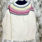 Alpine Design Womens Sz XXL Fair Isle Cream Mock Turtleneck Sweater Blue Collar Photo 7