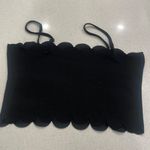 Black Scalloped Crop Top Size M Photo 2
