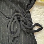 Jun & Ivy Metallic Stripe Black Wrap Blouse M Top Coquette Y2K Office Party Boho Size M Photo 1