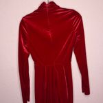 House Of CB Margali Red Velvet Long Sleeve Wrap Dress. Size XS Photo 8