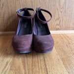 Cordani‎ Chunky Suede Wedge Sandals 38/7.5 Closed Toe Brown Platform Ankle Strap Photo 3