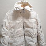 Columbia Long Down Puffer Winter Jacket in Cream Photo 4