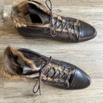 Robert Clergerie Brown Leather Lace Up Boots Women’s Size 7.5 Fur Lined France Photo 1