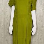 Liz Claiborne Vintage  silk green dress with buttons down the back short sleeve s Photo 0