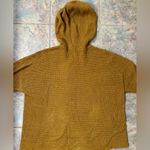 Aerie gold waffle knit pullover sweater with hood, women’s size large Photo 4