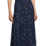 Aidan Mattox  Beaded Cold Shoulder Halter Gown NWT Photo 0