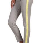Hudson Jeans NWT Hudson Loulou Tuxedo Skinny Jeans Gray with Yellow Stripe Size 24 Photo 0