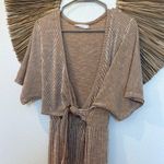 All in Favor  Tan and White Jumpsuit with Elegant Stripes Photo 3