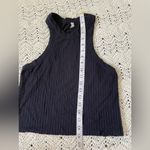 Free People Movement Ribbed High Neck Crop Tank Top Black (Small) Photo 3