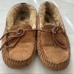 UGG  Australia Dakota Chestnut brown Suede Moccasin Wool Fur Slippers Sho… Photo 4
