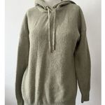 Rachel Zoe Mint Green Woo Blend Ribbed Drawstring Pullover Hoodie Sweater M Photo 0