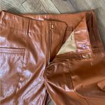 Free People  Star Crossed Lovers Straight Brown Vegan Faux Leather Pants … Photo 8