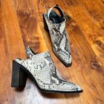 Free People  Silver Storm Mules in Snakeskin Leather 6.5 Photo 5