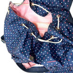 LeSportsac Navy Blue Polka Dot Print Backpack Bag Photo 3