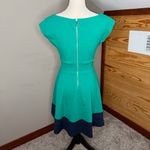 Kate Spade Fiorella Colorblock Ponte Mini Dress Green Navy Blue Extra Small XS Photo 2
