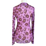 Free People  Lucky Shirtee Floral Shirt Lavender Sheer Mesh Retro Y2K 70s Small Photo 1