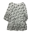 Ellos Women Tunic Top 1X Floral Romantic Boho Cotton Peasant Farmhouse Feminine White Photo 1