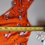 Free People  Like a Lady Orange Citrus Floral Mini Dress Lace Up Back S NWT Photo 10