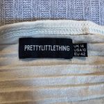 Pretty Little Thing women Dress Sand Velvet Ring Detail Ruched Size 10 Photo 1