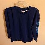 Ted Baker London Bluebell Embroidered Sweater in Dark Blue Photo 2