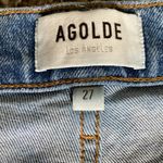 AGOLDE : Blue Straight Leg Jeans with Distressed Details Photo 3