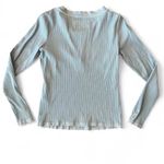 Pilcro Anthropologie Evanna Ribbed Knit Long-Sleeve Pullover Light Blue Photo 3