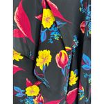 Diane Von Furstenberg  100% Silk Floral Ruffle Front Top in Silese Black, Size S Photo 5