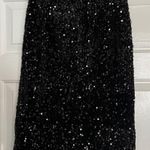 Black Sequin Knee Length Pencil Skirt Photo 0