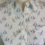 Vineyard Vines Sailboat Print Popover Half-Button Front Shirt - Size 6 Photo 3