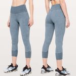 Lululemon  Wunder Under Crop 23" Ribbed Washed Moon Blue 6 Photo 1