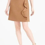 J.Crew  Wool Mini Skirt Womens 2 Camel Brown Lined High Rise Classic Preppy Fall Photo 0
