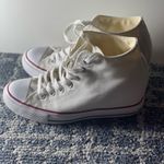 Converse  Women's White High-Top Sneakers with Red Trim Photo 2