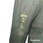 Lorena Rose Lace Up Destroyed Cropped Sweater Photo 4