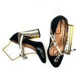 Gucci  Black Leather and Neutral Snakeskin Block Heel Pumps size 37 Photo 3