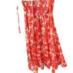 Cupshe  Red Floral Smocked Tiered Halter Midi Dress Vacation Resortwear Photo 1