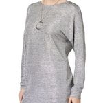 Bar III Silver Metallic Knot Back Top Shiny Sparkly Shimmer Open Back NYE New Ye Photo 0